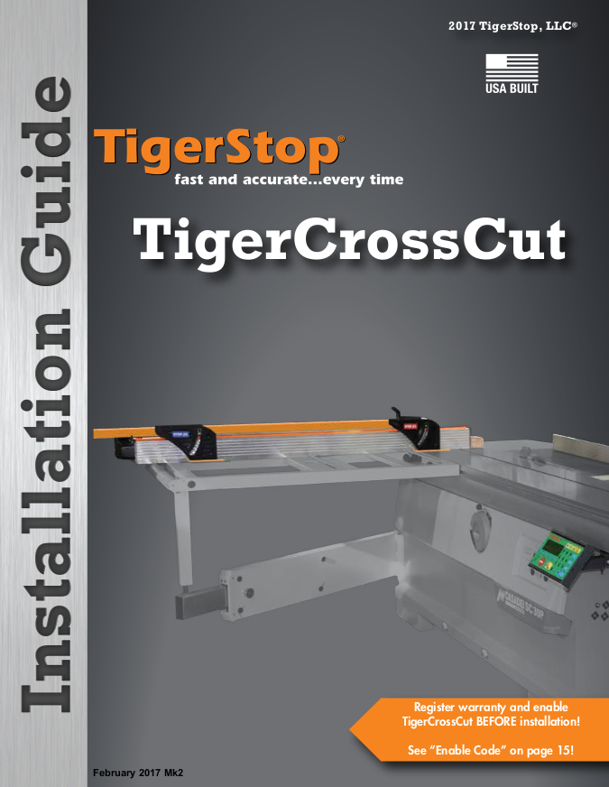 TIGERSTOP TigerCrossCut Installation Guide