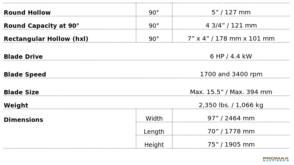 CNF400CNC Technical Specification